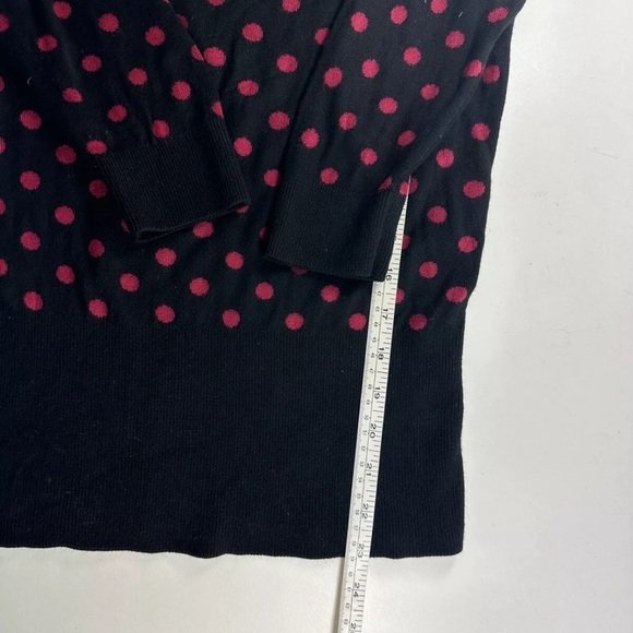 WHITE HOUSE BLACK MARKET Two Way Interchangeable Sweater XS Black Pink Polka Dot - Picture 5 of 6